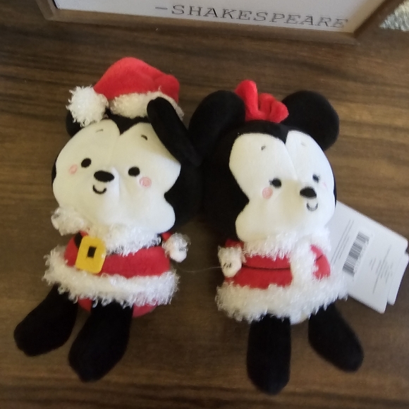 Mickey & Minnie Mouse Hallmark Magnetic Plush Santa Disney 5 In Toy Collectible - Picture 6 of 11